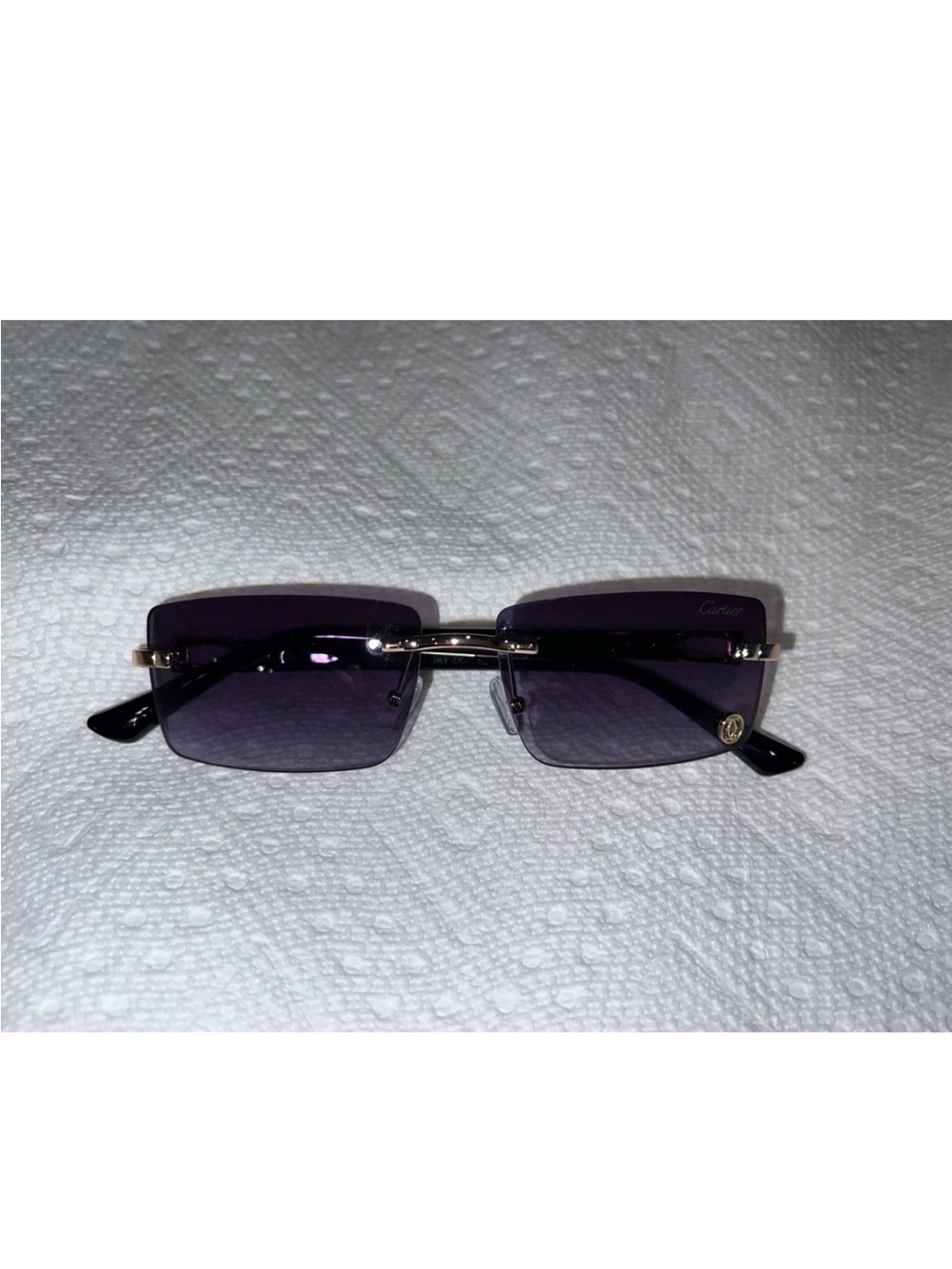 Cartier Women's Rimless Sunglasses - Deep Purple Gradient